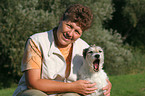 woman with Parson Russell Terrier