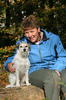 woman with Parson Russell Terrier