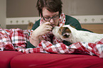 woman with Parson Russell Terrier