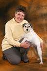 woman with Parson Russell Terrier