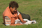 woman with Parson Russell Terrier