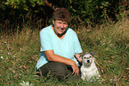 woman with Parson Russell Terrier
