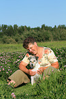 woman and Parson Russell Terrier