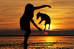 woman and Parson Russell Terrier