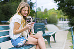 woman with Pug