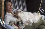 woman with 2 Dogs