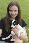 girl and Ratonero Bodeguero Andaluz