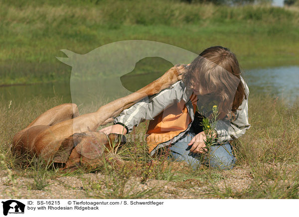 Junge mit Rhodesian Ridgeback / boy with Rhodesian Ridgeback / SS-16215
