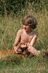 boy with dog