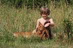 boy with Rhodesian Ridgeback