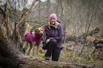 woman and Rhodesian Ridgeback