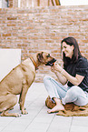 young woman with Rhodesian Ridgeback