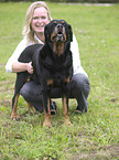 woman with Rottweiler