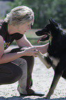 woman and shepherd