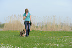 woman and Shetland Sheepdog