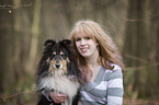 woman and Shetland Sheepdog