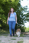woman with Sheltie