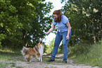 woman with Sheltie