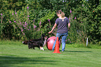 woman and Sheltie