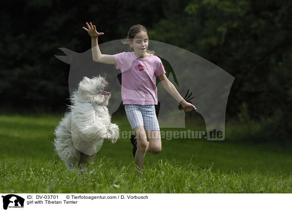Mdchen mit Tibet Terrier / girl with Tibetan Terrier / DV-03701