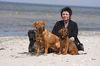 woman with dogs