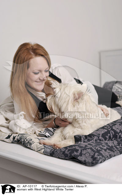 Frau mit West Highland White Terrier / woman with West Highland White Terrier / AP-10117