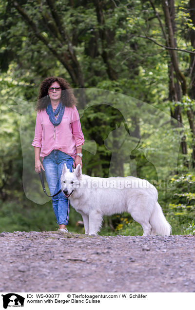 Frau mit Weiem Schferhund / woman with Berger Blanc Suisse / WS-08877