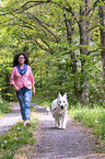 woman with 2 Dogs