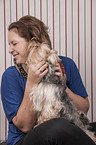 woman with Yorkshire Terrier