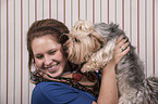 woman with Yorkshire Terrier
