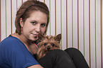 woman with Yorkshire Terrier