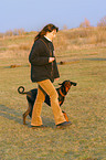 Doberman Pinscher at training