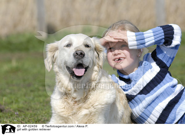 Mdchen mit Golden Retriever / girl with golden retriever / AP-02459