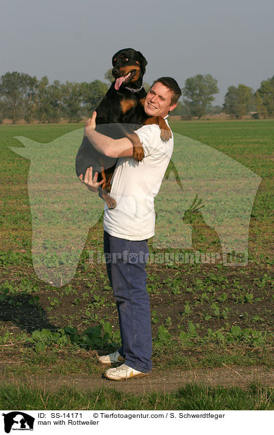 man with Rottweiler / SS-14171