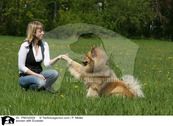 Frau mit Eurasier / woman with Eurasier / PM-02929