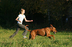 girl with Rhodesian Ridgeback