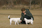 Woman with 2 dogs