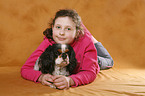 girl with King Charles Spaniel