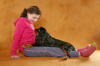 girl with King Charles Spaniel