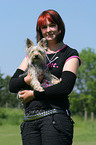 woman with small Mongrel