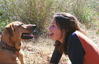 young woman with dog