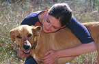 young woman with dog