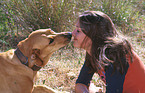 young woman with dog