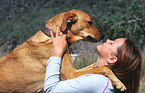 young woman with dog