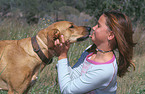 young woman with dog
