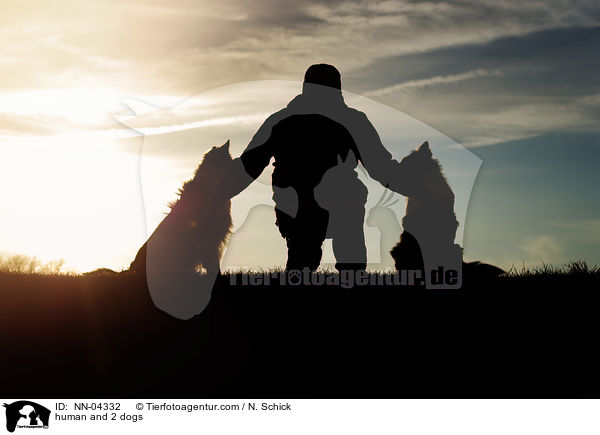 Mensch und 2 Hunde / human and 2 dogs / NN-04332