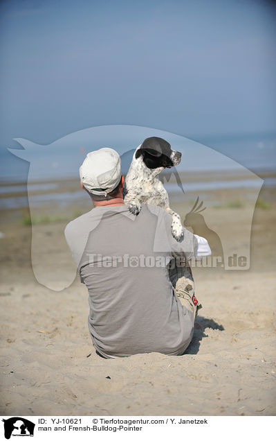 Mann und Franzsiche-Bulldogge-Pointer / man and Frensh-Bulldog-Pointer / YJ-10621