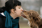 woman and mongrel