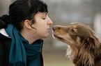 woman and mongrel