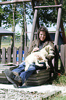 woman and mongrel